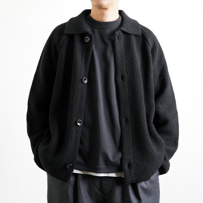 STILL BY HAND スティルバイハンド / KN04243 - MELANGE NAVY ローゲージ ニットブルゾン | STILL BY HAND | 05