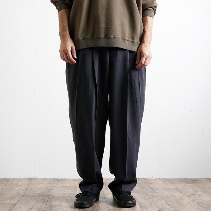 kontor / 3 PLEAT WOOL PANTS - BLACK 3タックウールパンツ KON-PT02243 |  | 06