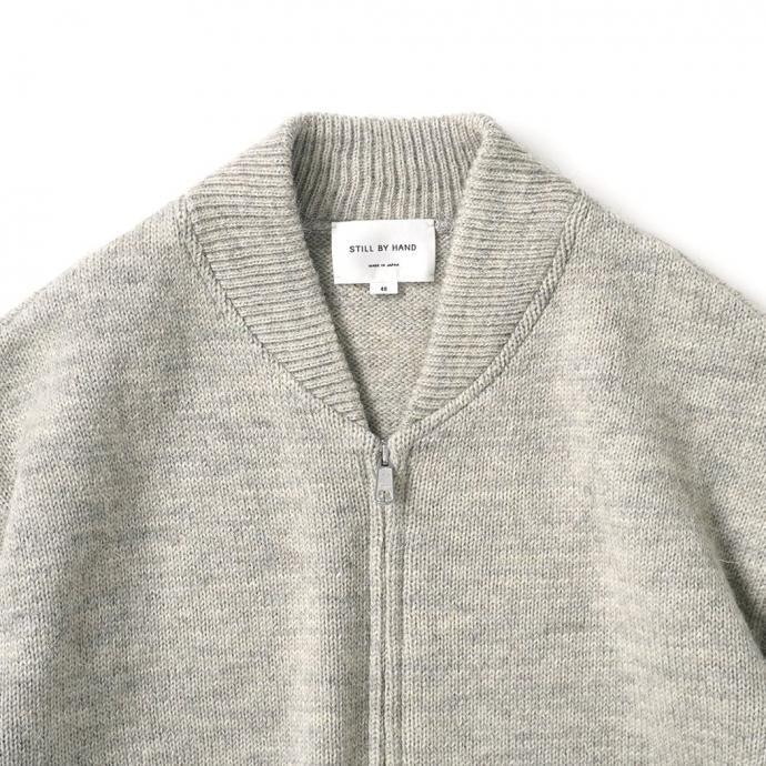 STILL BY HAND スティルバイハンド / KN05244 - GREY ジップフロント ニットブルゾン | STILL BY HAND | 03