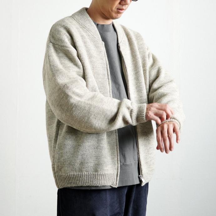 STILL BY HAND スティルバイハンド / KN05244 - GREY ジップフロント ニットブルゾン | STILL BY HAND | 08