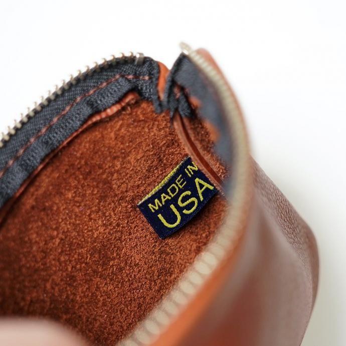 MOONSHINE LEATHER COMPANY / 6-inch Zippered Pouch - Cognac ムーンシャインレザーカンパニー ジッパー付きポーチ 6インチ コニャック アメリカ製 Made in USA |  | 04