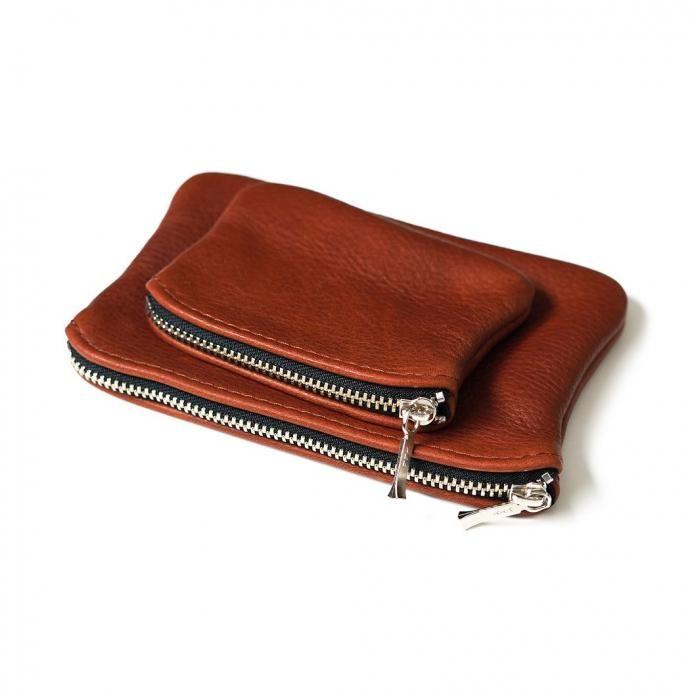 MOONSHINE LEATHER COMPANY / 6-inch Zippered Pouch - Cognac ムーンシャインレザーカンパニー ジッパー付きポーチ 6インチ コニャック アメリカ製 Made in USA |  | 05