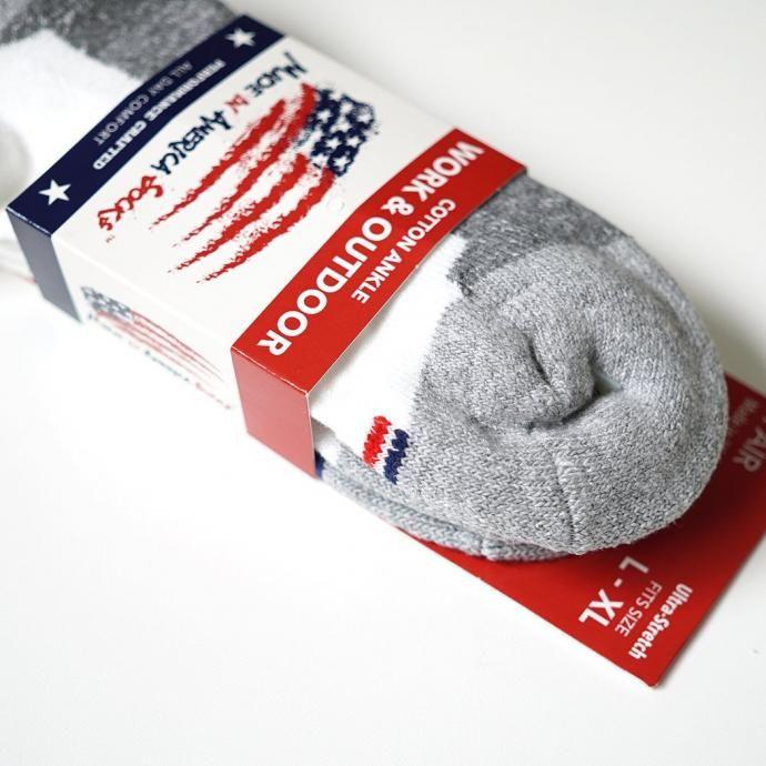 MADE IN AMERICA SOCKS / 2ペア アンクルソックス ホワイト Cotton Ankle 2 Pair Socks - White |  | 02