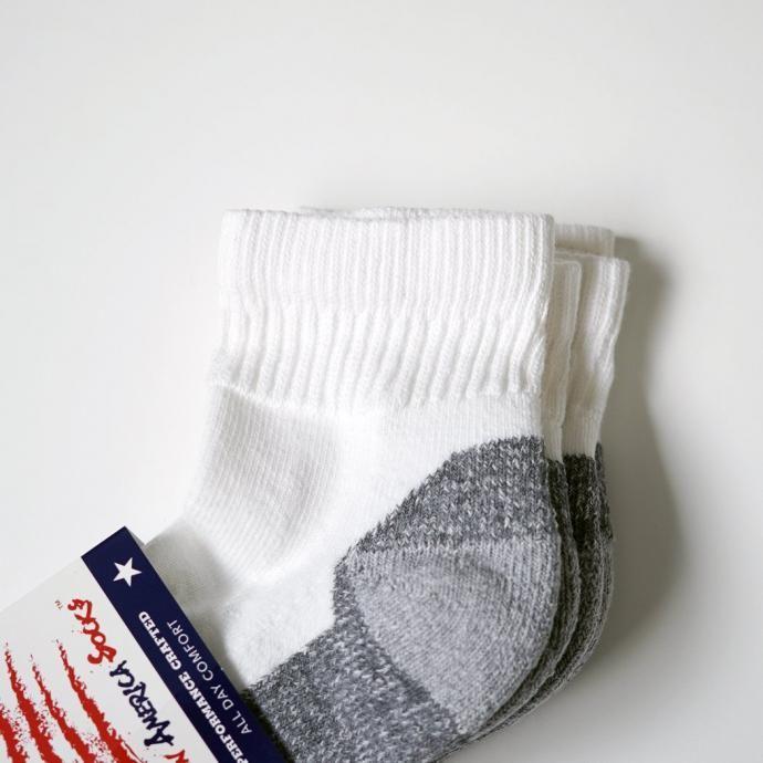 MADE IN AMERICA SOCKS / 2ペア アンクルソックス ホワイト Cotton Ankle 2 Pair Socks - White |  | 04
