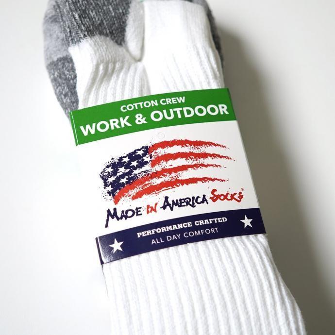 MADE IN AMERICA SOCKS / 2ペア クルーソックス ホワイト Cotton Crew 2 Pair Socks - White |  | 01