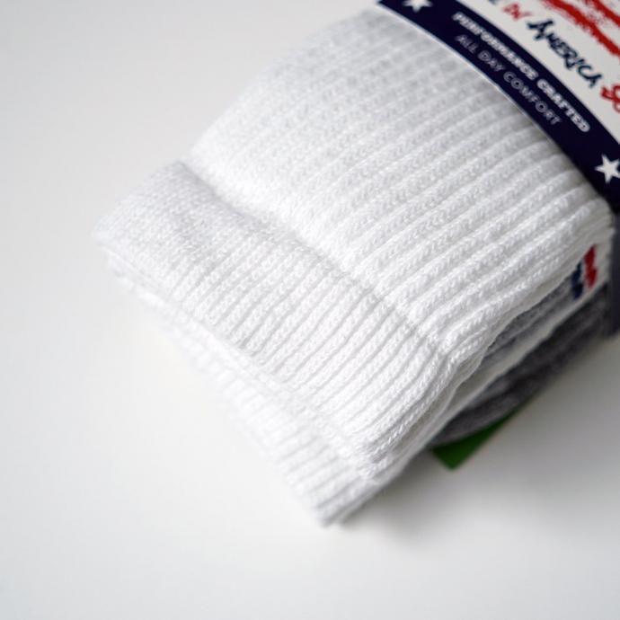 MADE IN AMERICA SOCKS / 2ペア クルーソックス ホワイト Cotton Crew 2 Pair Socks - White |  | 04