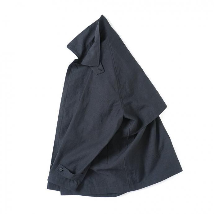 STILL BY HAND スティルバイハンド / CO01251 - NAVY リネン／コットン ハーフコート | STILL BY HAND | 02