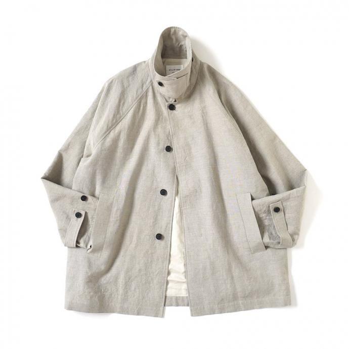 STILL BY HAND スティルバイハンド / CO01251 - NAVY リネン／コットン ハーフコート | STILL BY HAND | 03