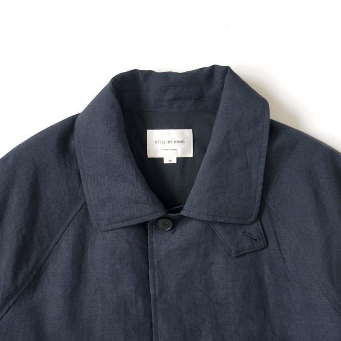 STILL BY HAND スティルバイハンド / CO01251 - NAVY リネン／コットン ハーフコート | STILL BY HAND | 04