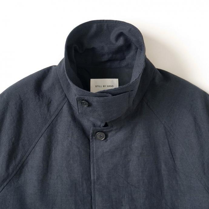 STILL BY HAND スティルバイハンド / CO01251 - NAVY リネン／コットン ハーフコート | STILL BY HAND | 05
