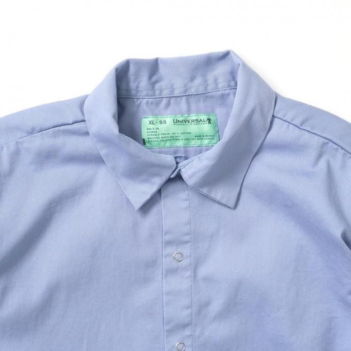 UNIVERSAL OVERALL Co. / Wrinkle-Resistant Cotton Work Shirt - Light Blue ユニバーサルオーバーオール 半袖ワークシャツ USA企画 ライトブルー | UNIVERSAL OVERALL | 02