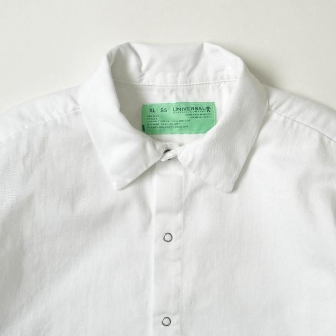 UNIVERSAL OVERALL Co. / Wrinkle-Resistant Cotton Work Shirt - White ユニバーサルオーバーオール 半袖ワークシャツ USA企画 ホワイト | UNIVERSAL OVERALL | 02