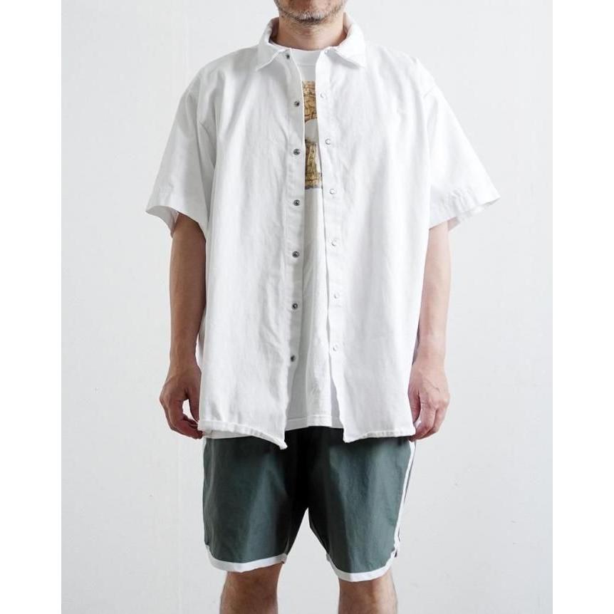 UNIVERSAL OVERALL Co. / Wrinkle-Resistant Cotton Work Shirt - White ユニバーサルオーバーオール 半袖ワークシャツ USA企画 ホワイト | UNIVERSAL OVERALL | 05