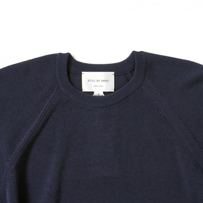 STILL BY HAND スティルバイハンド / KN04251 - NAVY 強撚コットン プルオーバーセーター ネイビー | STILL BY HAND | 02
