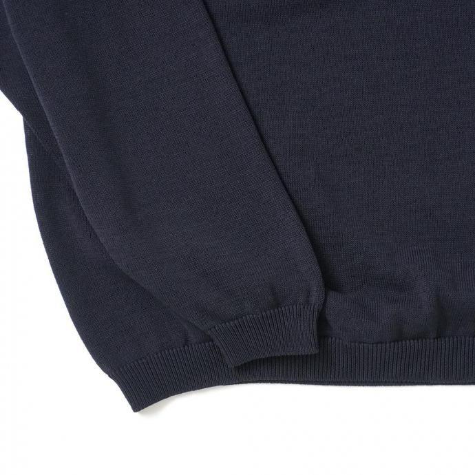 STILL BY HAND スティルバイハンド / KN04251 - NAVY 強撚コットン プルオーバーセーター ネイビー | STILL BY HAND | 03