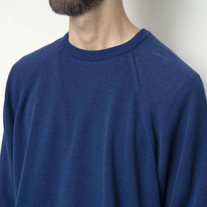 STILL BY HAND スティルバイハンド / KN04251 - NAVY 強撚コットン プルオーバーセーター ネイビー | STILL BY HAND | 06