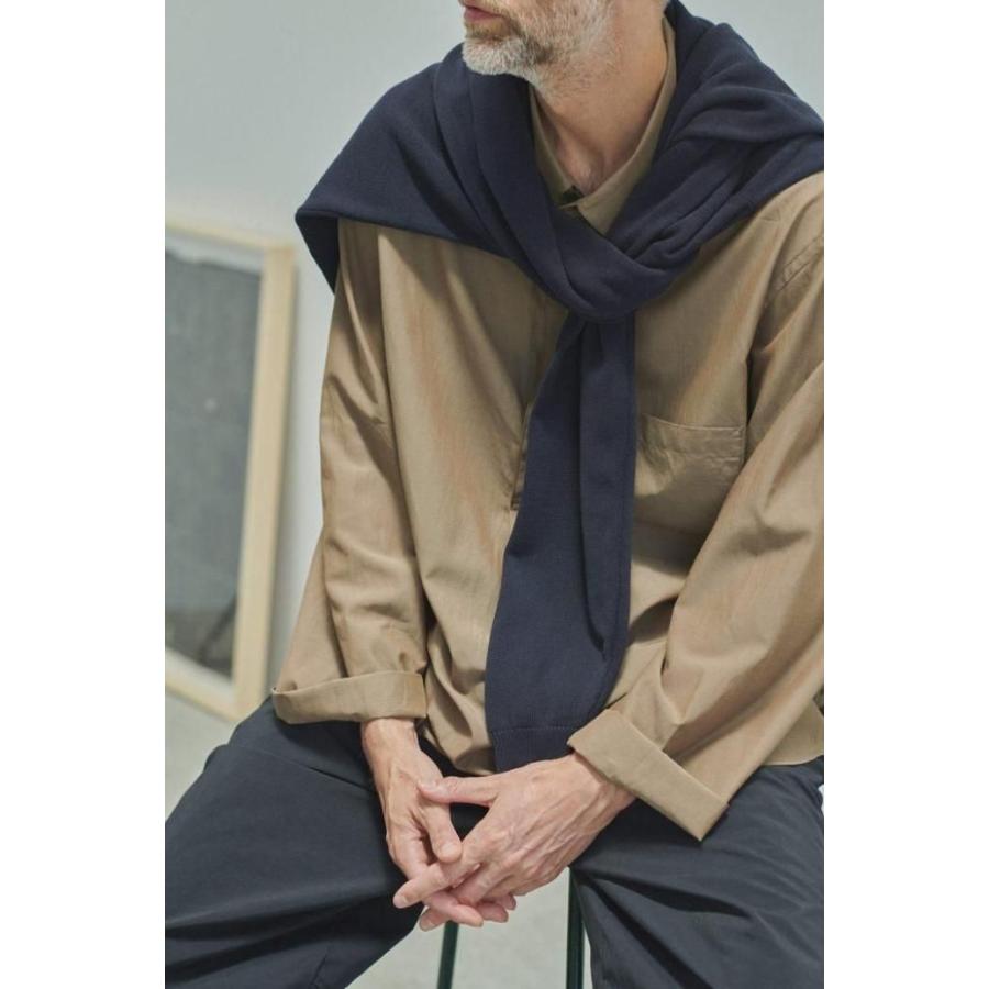 STILL BY HAND スティルバイハンド / KN04251 - NAVY 強撚コットン プルオーバーセーター ネイビー | STILL BY HAND | 08