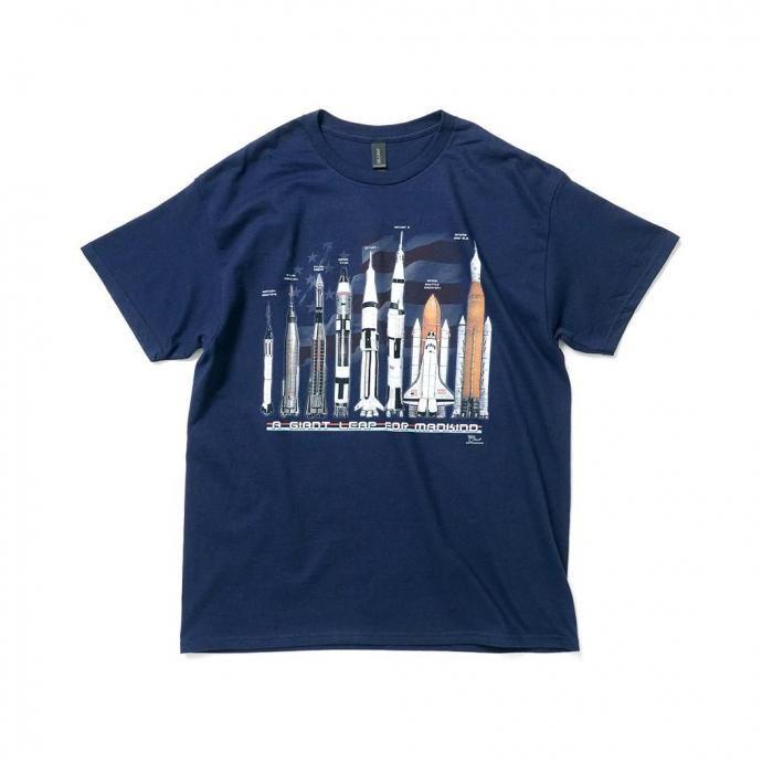 Atlas Screen Printing / Giant Leap プリントTシャツ - Navy ネイビー Wild Cotton Tee | 