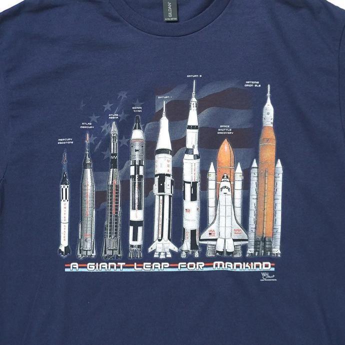 Atlas Screen Printing / Giant Leap プリントTシャツ - Navy ネイビー Wild Cotton Tee |  | 02