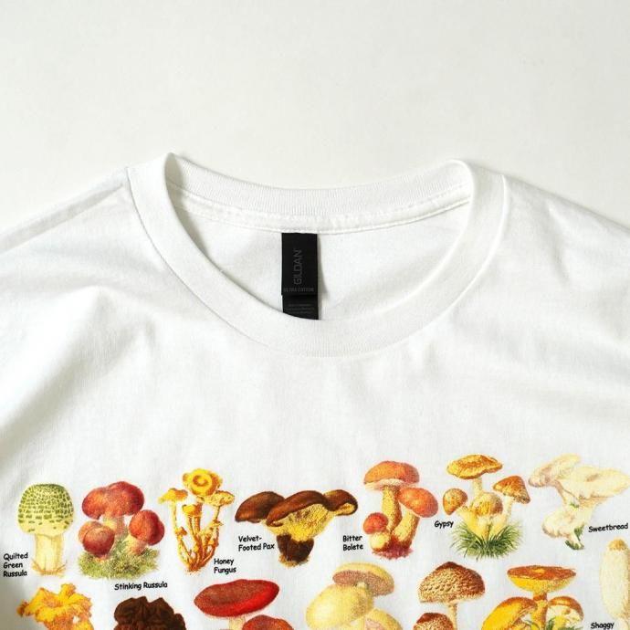 Atlas Screen Printing / Ultimate Mushroom Guide - White キノコ プリントTシャツ 別注ホワイト Wild Cotton Tee |  | 03