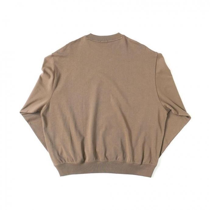 handvaerk ハンドバーク / コットン クルーネック長袖カットソー BROWN KHAKI ブラウンカーキ 3505 | handvaerk | 01