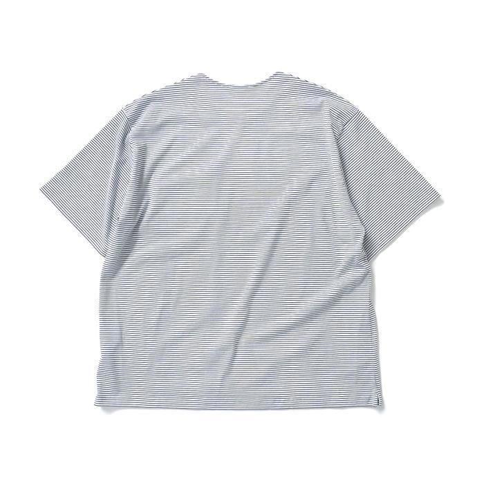 handvaerk ハンドバーク / 60/2 S/S BIG T-SHIRT STRIPE クルーネック ボーダー 半袖 ビッグTシャツ WHITE×BLACK 6524 | handvaerk | 01