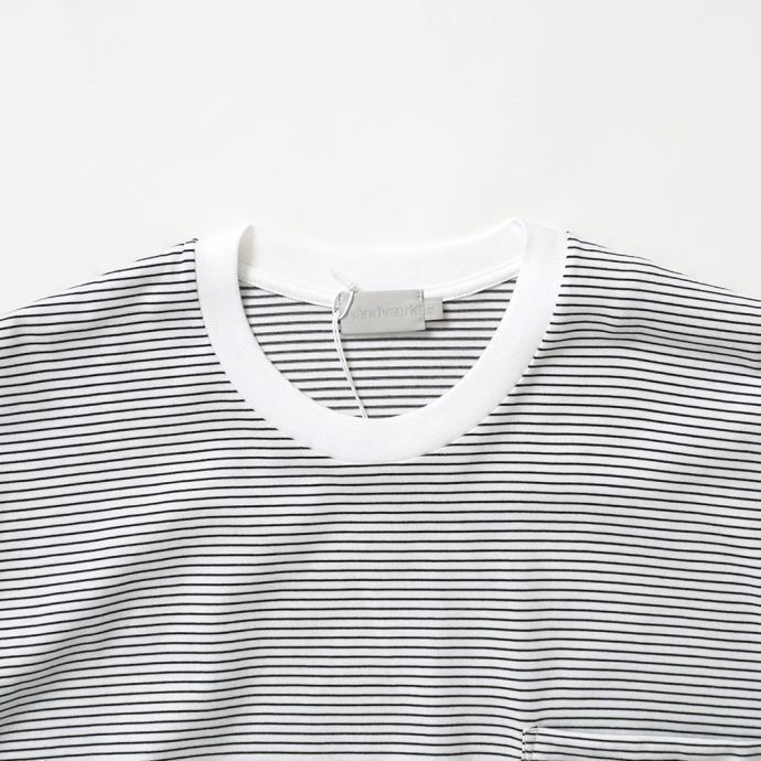 handvaerk ハンドバーク / 60/2 S/S BIG T-SHIRT STRIPE クルーネック ボーダー 半袖 ビッグTシャツ WHITE×BLACK 6524 | handvaerk | 02