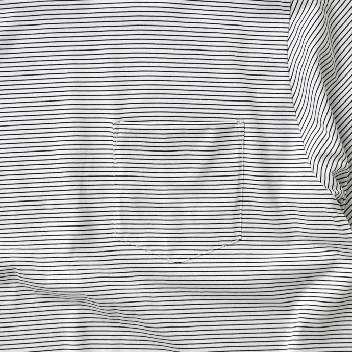 handvaerk ハンドバーク / 60/2 S/S BIG T-SHIRT STRIPE クルーネック ボーダー 半袖 ビッグTシャツ WHITE×BLACK 6524 | handvaerk | 03