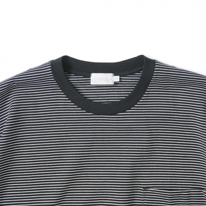 handvaerk ハンドバーク / 60/2 S/S BIG T-SHIRT STRIPE クルーネック ボーダー 半袖 ビッグTシャツ BLACK×WHITE 6524 | handvaerk | 02