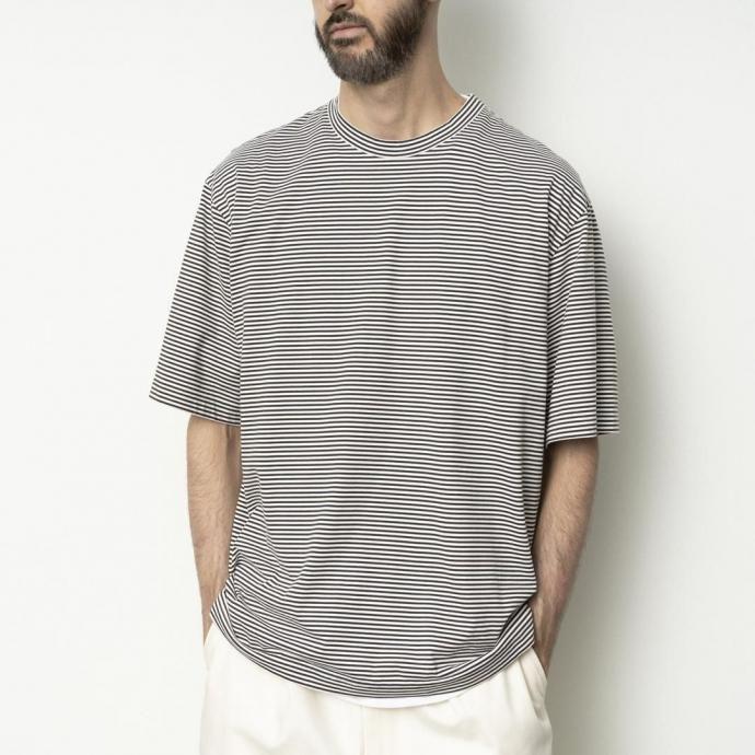 STILL BY HAND スティルバイハンド / CS03251 - GREY×NAVY ボーダー 半袖Tシャツ グレー×ネイビー | STILL BY HAND | 05