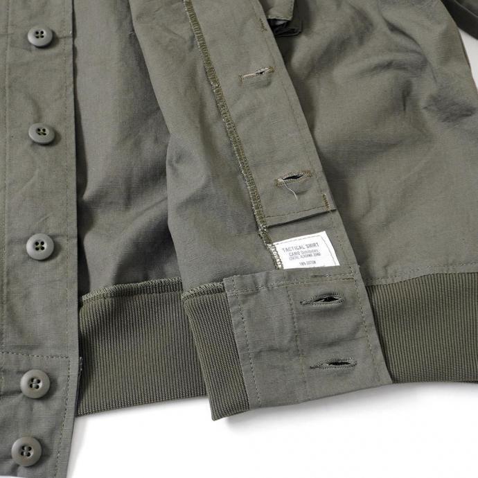 oddment / TACTICAL RIPSTOP JKT - Olive タクティカルシャツ リメイクノーカラーブルゾン オリーブ |  | 04