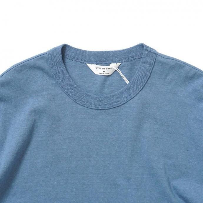STILL BY HAND スティルバイハンド / CS07252 - SMOKE BLUE シルクネップ 半袖Tシャツ スモークブルー | STILL BY HAND | 02