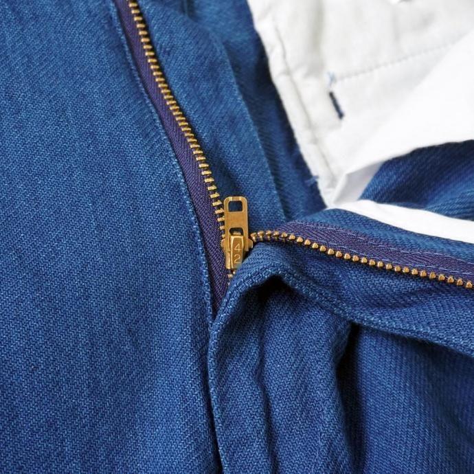 Hexico / BUCKLE BACK INDIGO FLANNEL SLACKS - 30s CINCH BUCKLE IRON 70s-80s TALON 42 BRASS ヘキシコ バックルバック インディゴフランネル スラックス | Hexico | 07