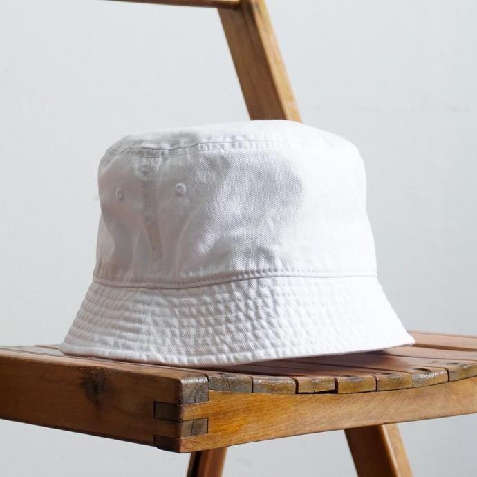 Newhattan / 1509 Down Brim Bucket Hat - White Twill ニューハッタン ダウンブリムバケットハット ホワイト | newhattan