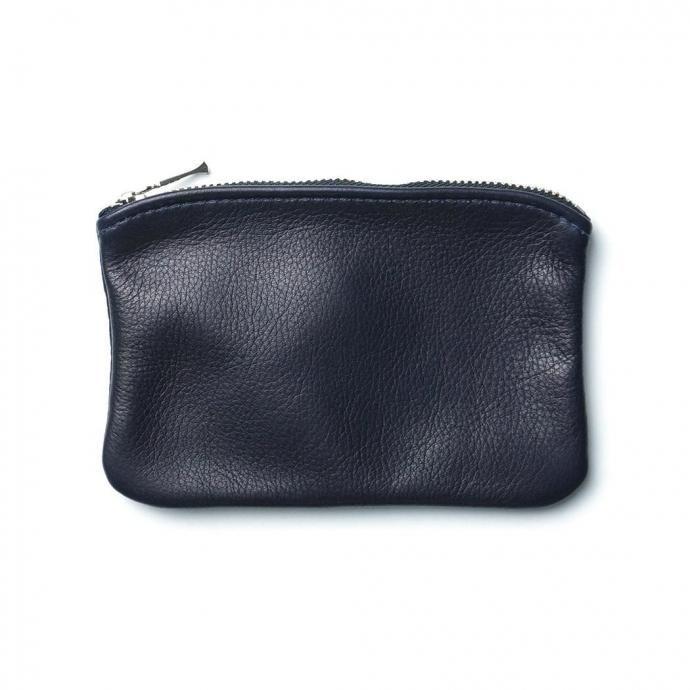MOONSHINE LEATHER COMPANY / 6-inch Zippered Pouch - Navy ムーンシャインレザーカンパニー ジッパー付きポーチ 6インチ ネイビー アメリカ製 Made in USA | 