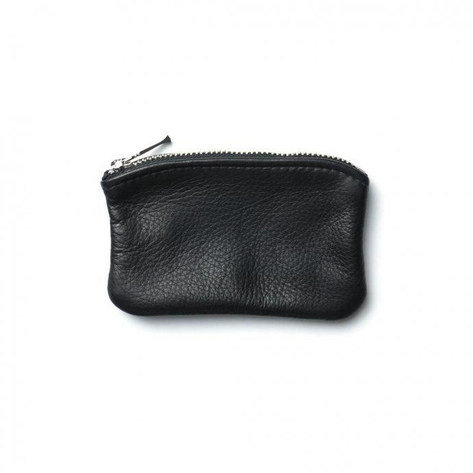 MOONSHINE LEATHER COMPANY / 5-inch Zippered Pouch - Black ムーンシャインレザーカンパニー ジッパー付きポーチ 5インチ ブラック アメリカ製 Made in USA | 