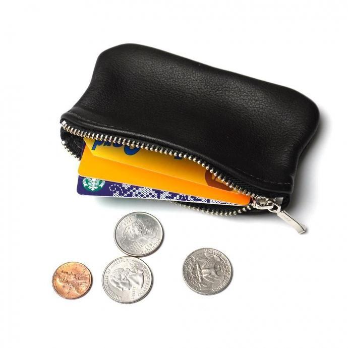 MOONSHINE LEATHER COMPANY / 5-inch Zippered Pouch - Black ムーンシャインレザーカンパニー ジッパー付きポーチ 5インチ ブラック アメリカ製 Made in USA |  | 02