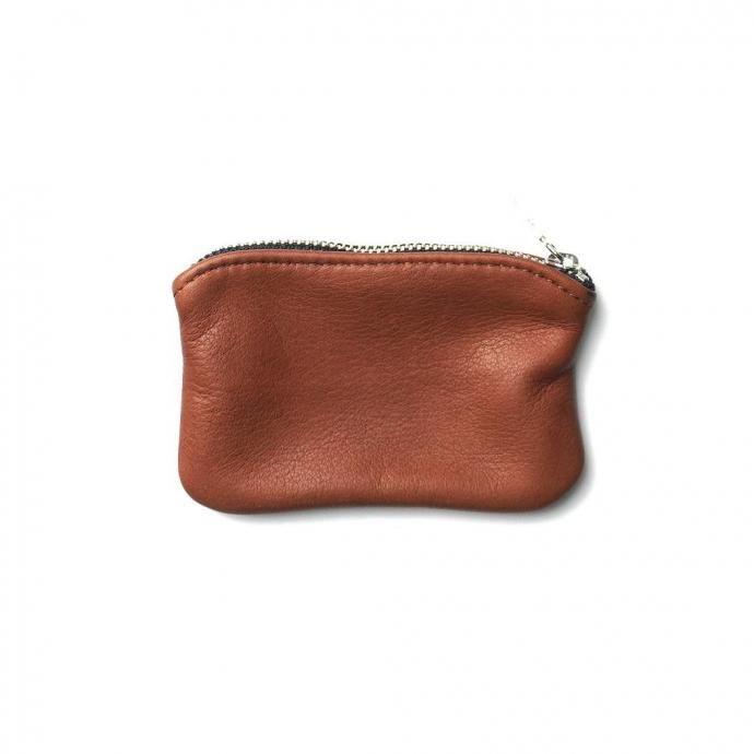 MOONSHINE LEATHER COMPANY / 5-inch Zippered Pouch - Cognac ムーンシャインレザーカンパニー ジッパー付きポーチ 5インチ コニャック アメリカ製 Made in USA |  | 01