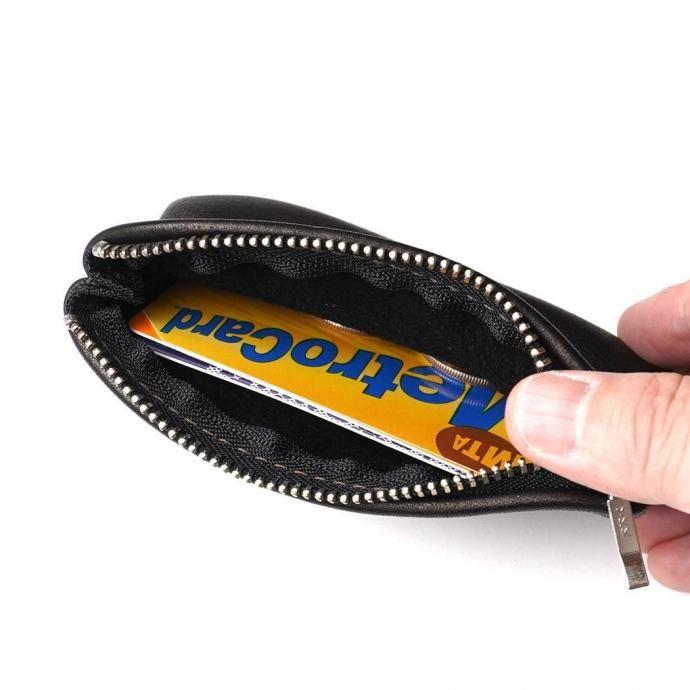 MOONSHINE LEATHER COMPANY / 5-inch Zippered Pouch - Navy ムーンシャインレザーカンパニー ジッパー付きポーチ 5インチ ネイビー アメリカ製 Made in USA |  | 02