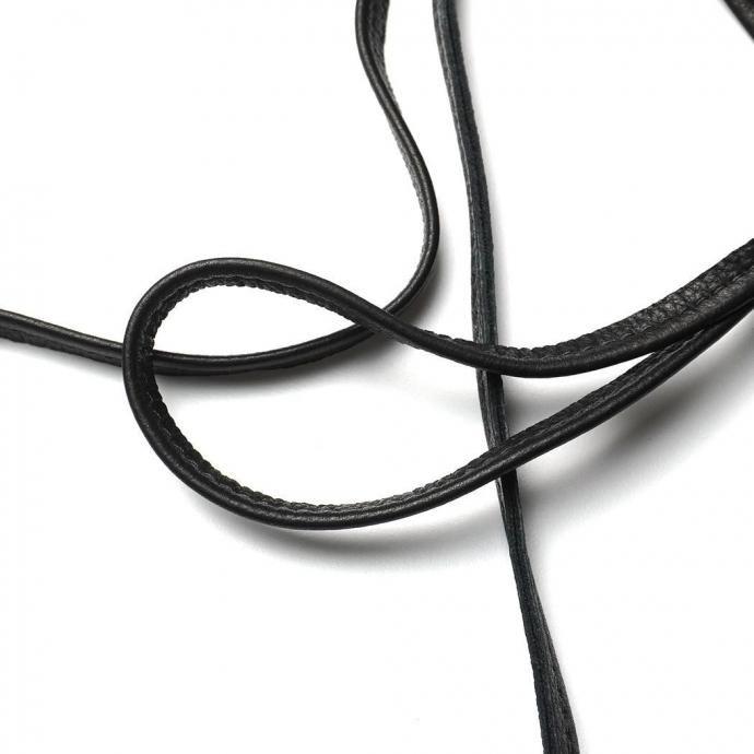 MOONSHINE LEATHER COMPANY / 6" Zippered Pouch w/52" Leather Code - Black ムーンシャインレザー ショルダーポーチ ブラック アメリカ製 Made in USA |  | 02