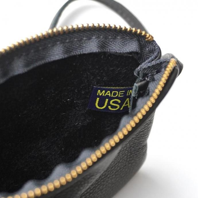 MOONSHINE LEATHER COMPANY / 6" Zippered Pouch w/52" Leather Code - Black ムーンシャインレザー ショルダーポーチ ブラック アメリカ製 Made in USA |  | 05