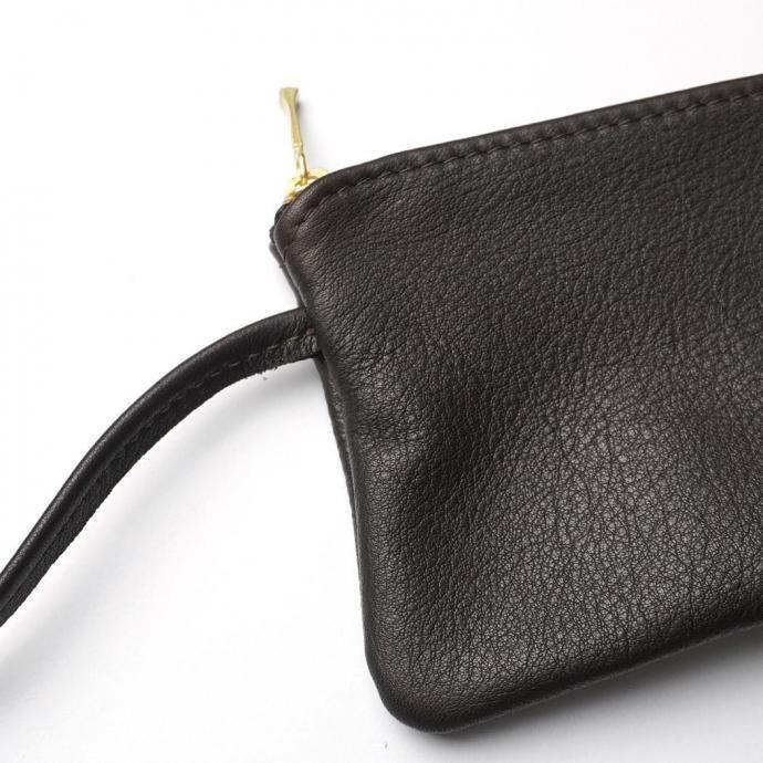 MOONSHINE LEATHER COMPANY / 6" Zippered Pouch w/52" Leather Code - Chocolate ムーンシャインレザー ショルダーポーチ ブラウン アメリカ製 Made in USA |  | 01
