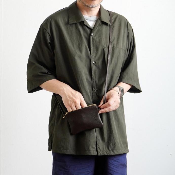 MOONSHINE LEATHER COMPANY / 6" Zippered Pouch w/52" Leather Code - Chocolate ムーンシャインレザー ショルダーポーチ ブラウン アメリカ製 Made in USA |  | 08