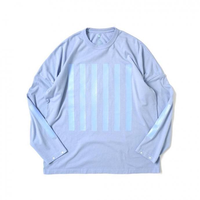 O- オー / STRIPE - L.S.T. 長袖Tシャツ ストライププリント 26W-03 - Saxe Blue サックスブルー レイチョウルイラボ 0choruilab | 