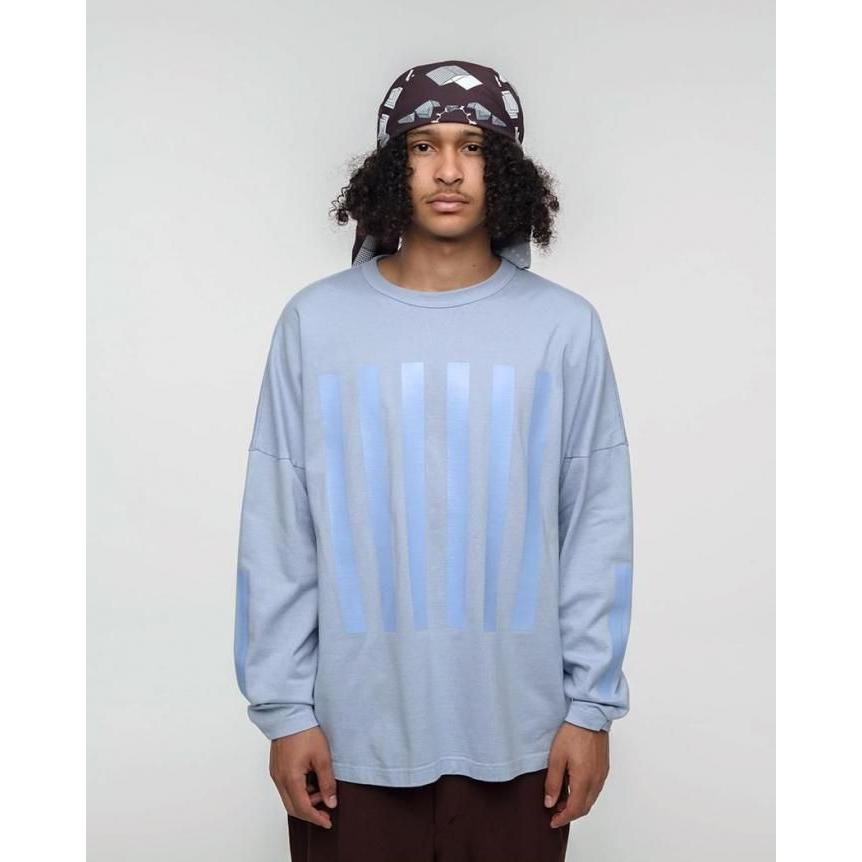 O- オー / STRIPE - L.S.T. 長袖Tシャツ ストライププリント 26W-03 - Saxe Blue サックスブルー レイチョウルイラボ 0choruilab |  | 07
