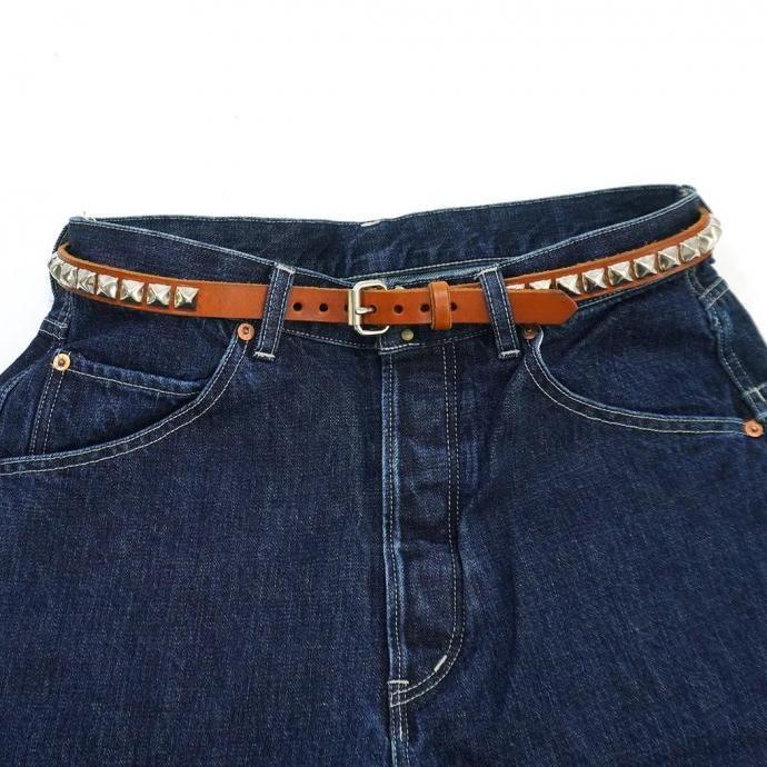 BRACKNEY LEATHER / ピラミッドスタッズベルト 1列 3/4” PYRAMID 1ROW BELT - TAN 34-204 タン アメリカ製 Made in USA |  | 03