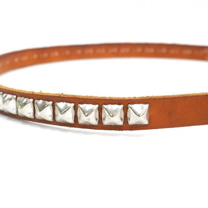 BRACKNEY LEATHER / ピラミッドスタッズベルト 1列 3/4” PYRAMID 1ROW BELT - TAN 34-204 タン アメリカ製 Made in USA |  | 05