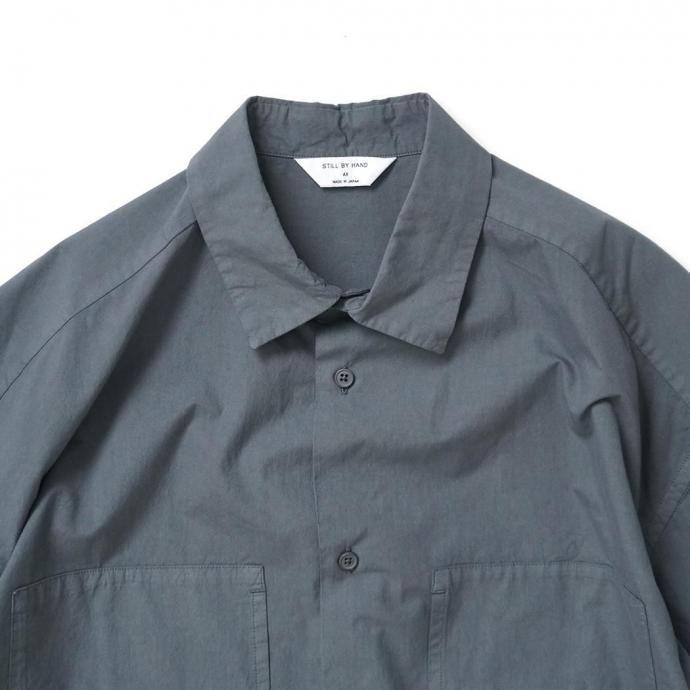 STILL BY HAND スティルバイハンド / SH01253 -BLUE GREY ガーメントダイ オーバーシャツ | STILL BY HAND | 02