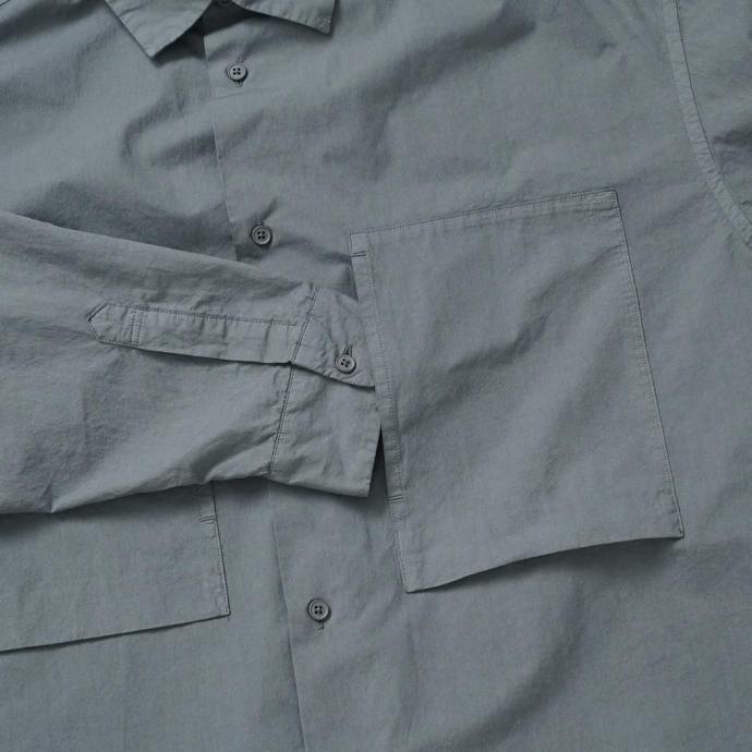 STILL BY HAND スティルバイハンド / SH01253 -BLUE GREY ガーメントダイ オーバーシャツ | STILL BY HAND | 03