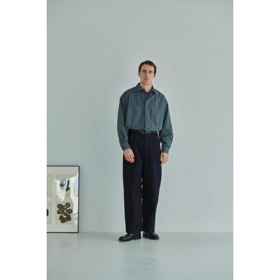 STILL BY HAND スティルバイハンド / SH01253 -BLUE GREY ガーメントダイ オーバーシャツ | STILL BY HAND | 06